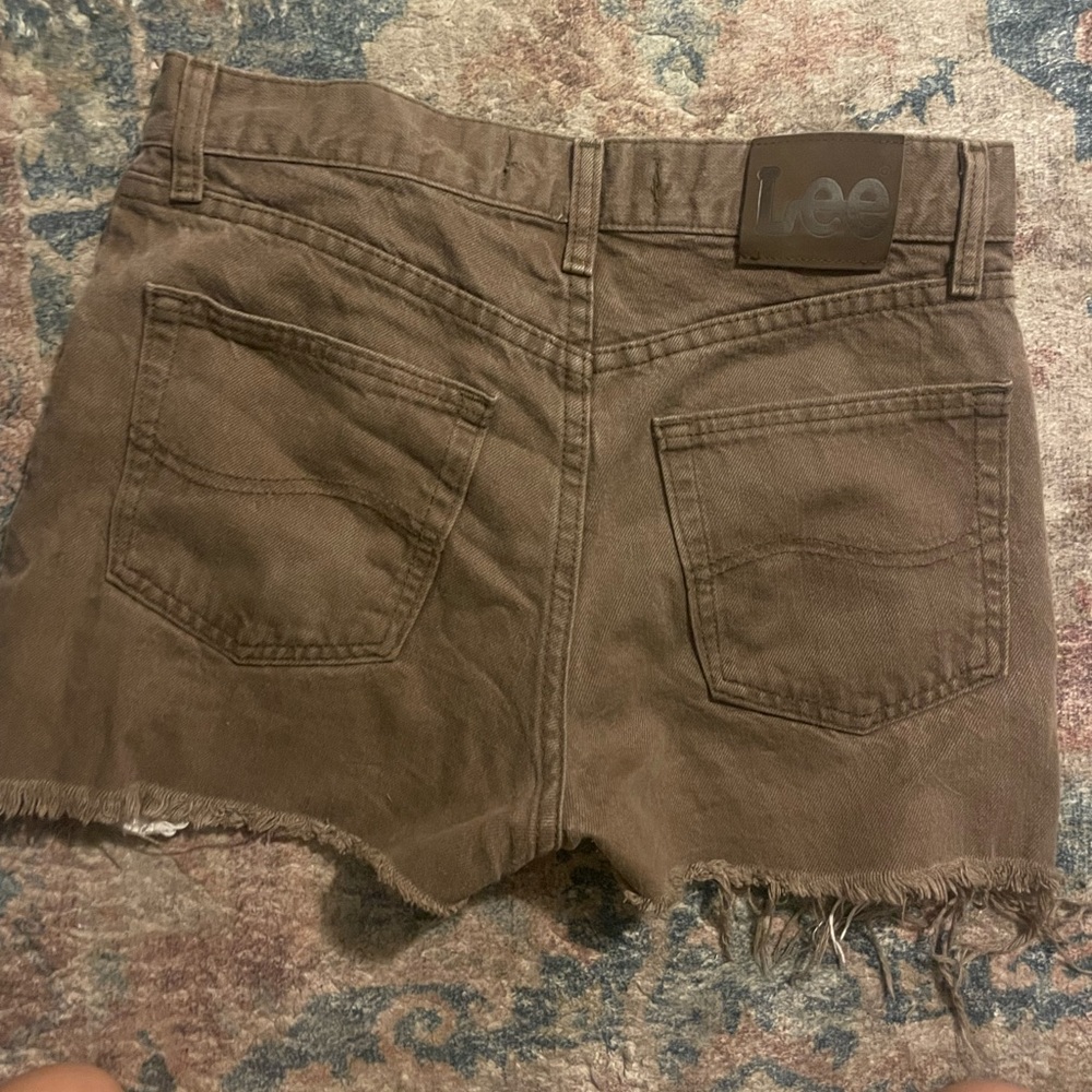 Brown denim shorts